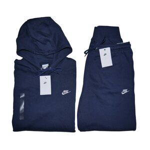 Nike Club Fleece 2 Piece Men's Sweatsuit Tracksuit Navy Blue Gift Set Outfit NWT